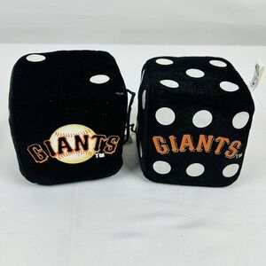 VINTAGE San Francisco Giants MLB Plush 4.5" Fuzzy Dice Team Logo Hanging Mirror